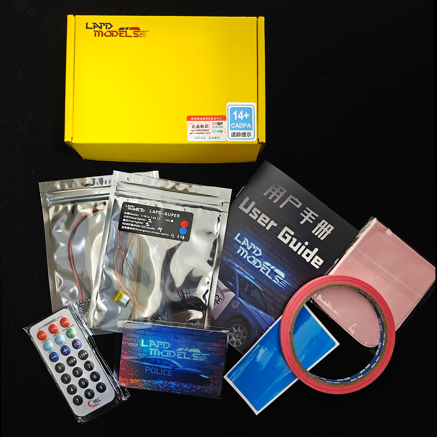 Kit de iluminación para coche de policía a escala 1/24 o 1/18, kit de mini iluminación con actualización LED para modelos a escala