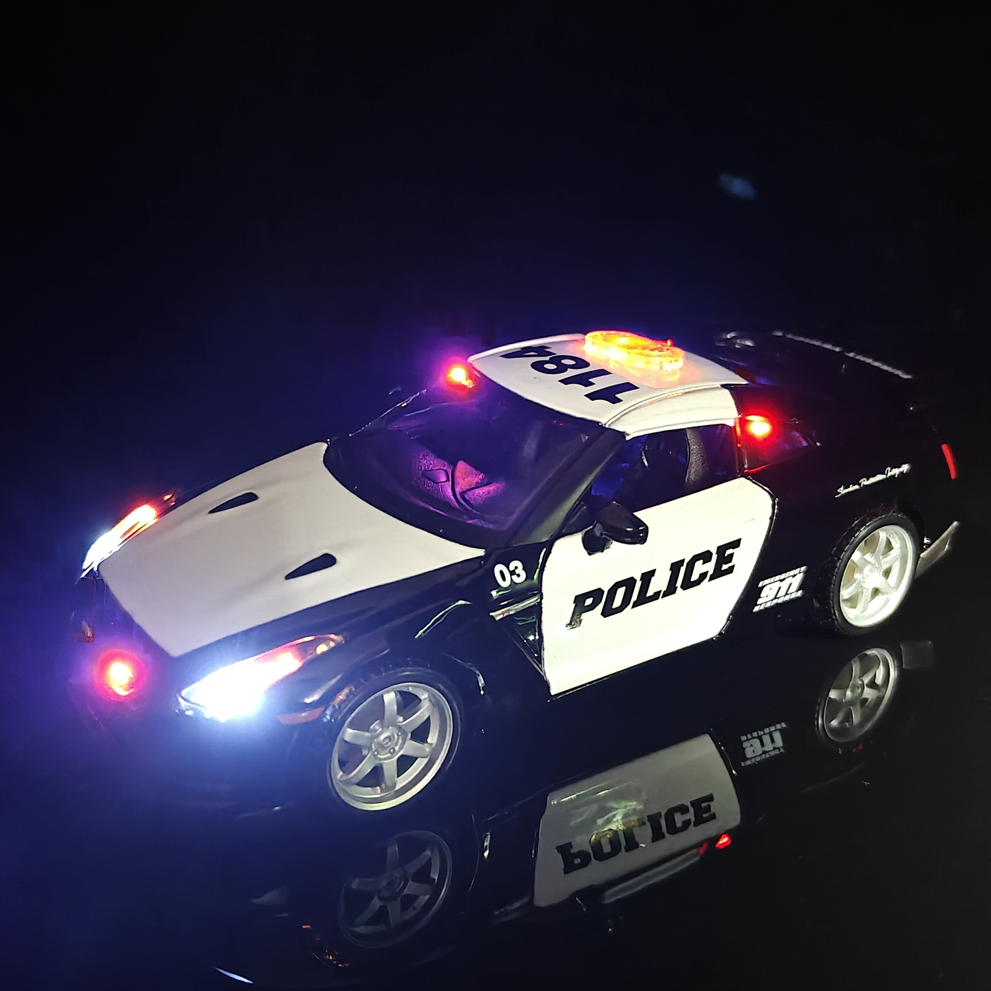 Kit de iluminación para coche de policía a escala 1/24 o 1/18, kit de mini iluminación con actualización LED para modelos a escala